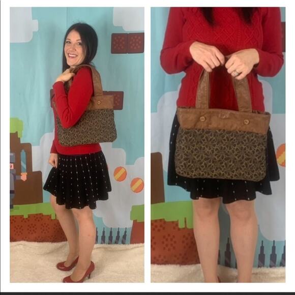 Unbranded button and floral print shoulder bag - Picture 2 of 8